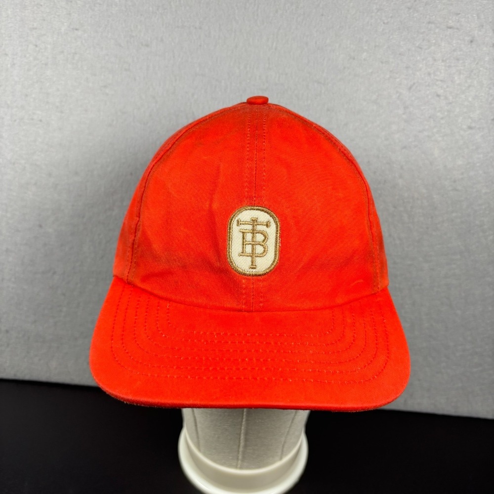 Tom Beckbe Waxed Canvas Hunting Cap Orange USA Cattle Brand Patch Strapback Hat